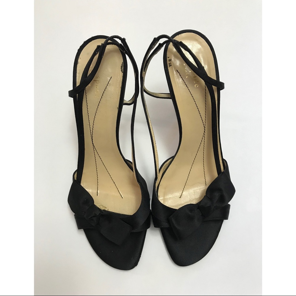 Kate Spade Black Silk Bow Heels size 81/2